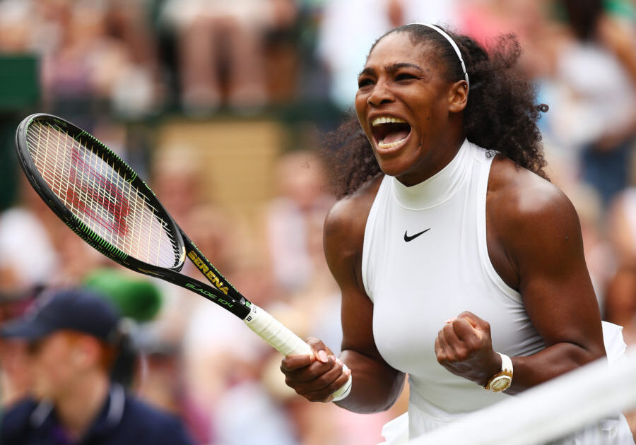 LONDON, ENGLAND - JULY 09:  Serena Williams of The United States celebrates during The Ladies Singles Final against Angelique Kerber of Germany on day twelve of the Wimbledon Lawn Tennis Championships at the All England Lawn Tennis and Croquet Club on July 9, 2016 in London, England.  (Photo by Clive Brunskill/Getty Images)
