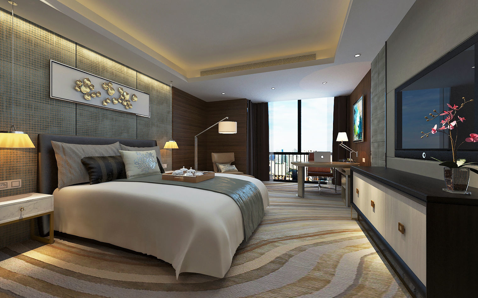 Modern Luxury Hotel Room Design 3d Model Max 